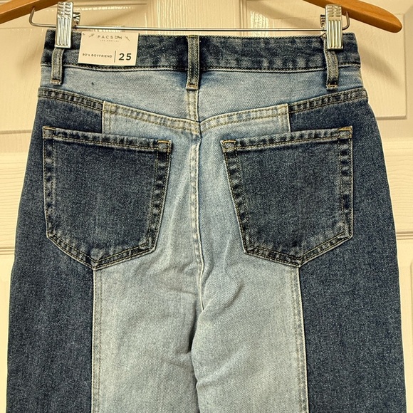 PacSun Women’s 90’s Boyfriend Two-Tone Denim Jeans Size 25 - Picture 6 of 12